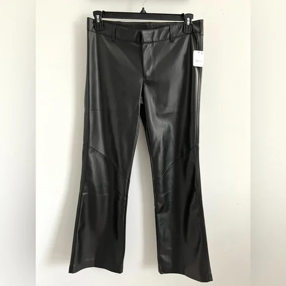 🌟FREE PEOPLE Love Language Black Vegan Leather Low-Rise Pants-Sizes 8 & 10 - Picture 10 of 15
